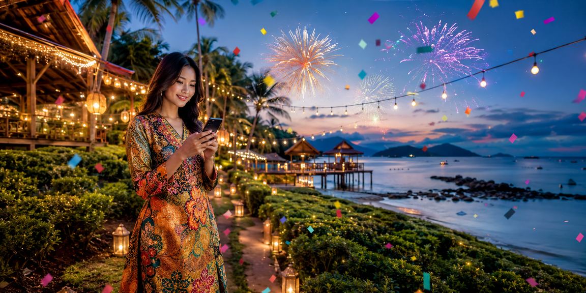 Suasana permainan kasino live di Langkawi dengan pakaian batik tradisional