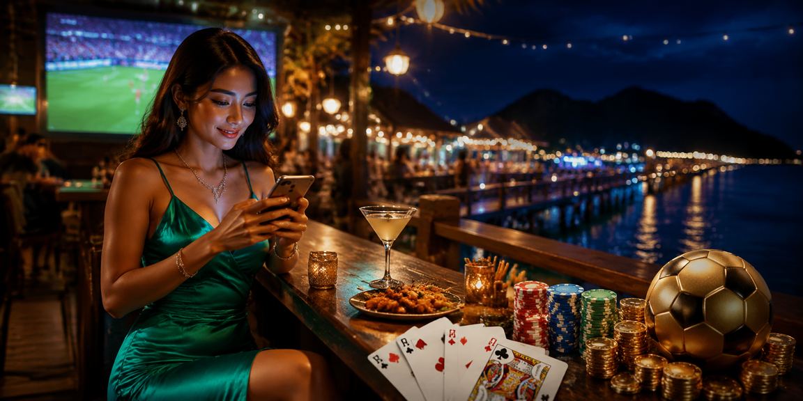 Pemain Sabah bermain permainan kad rummy dalam suasana santai tempatan